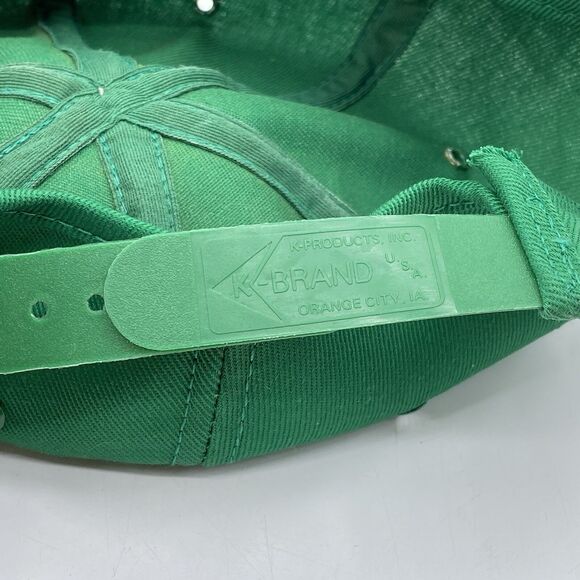 Vintage K-Brand Pioneer Seed Logo Snapback Trucker Hat Green USA Made (H23) - Picture 8 of 10